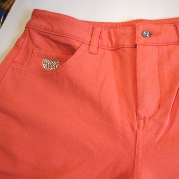 Quacker Factory Dream Jeannes Orange Pants size 6 NWT - Picture 4 of 7